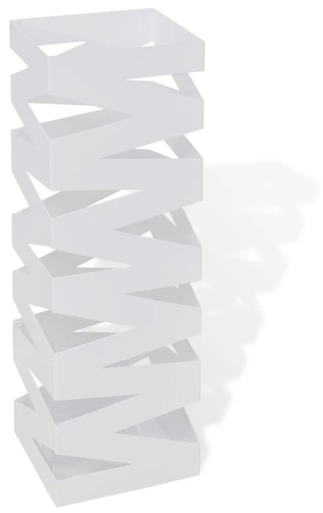 vidaXL Szögletes esőermyő / sétabot tartó 48,5 cm fehér
