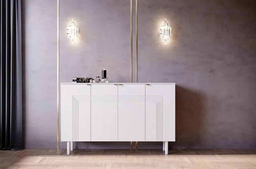 Yoko 4 ajtós komód fehér 156cm