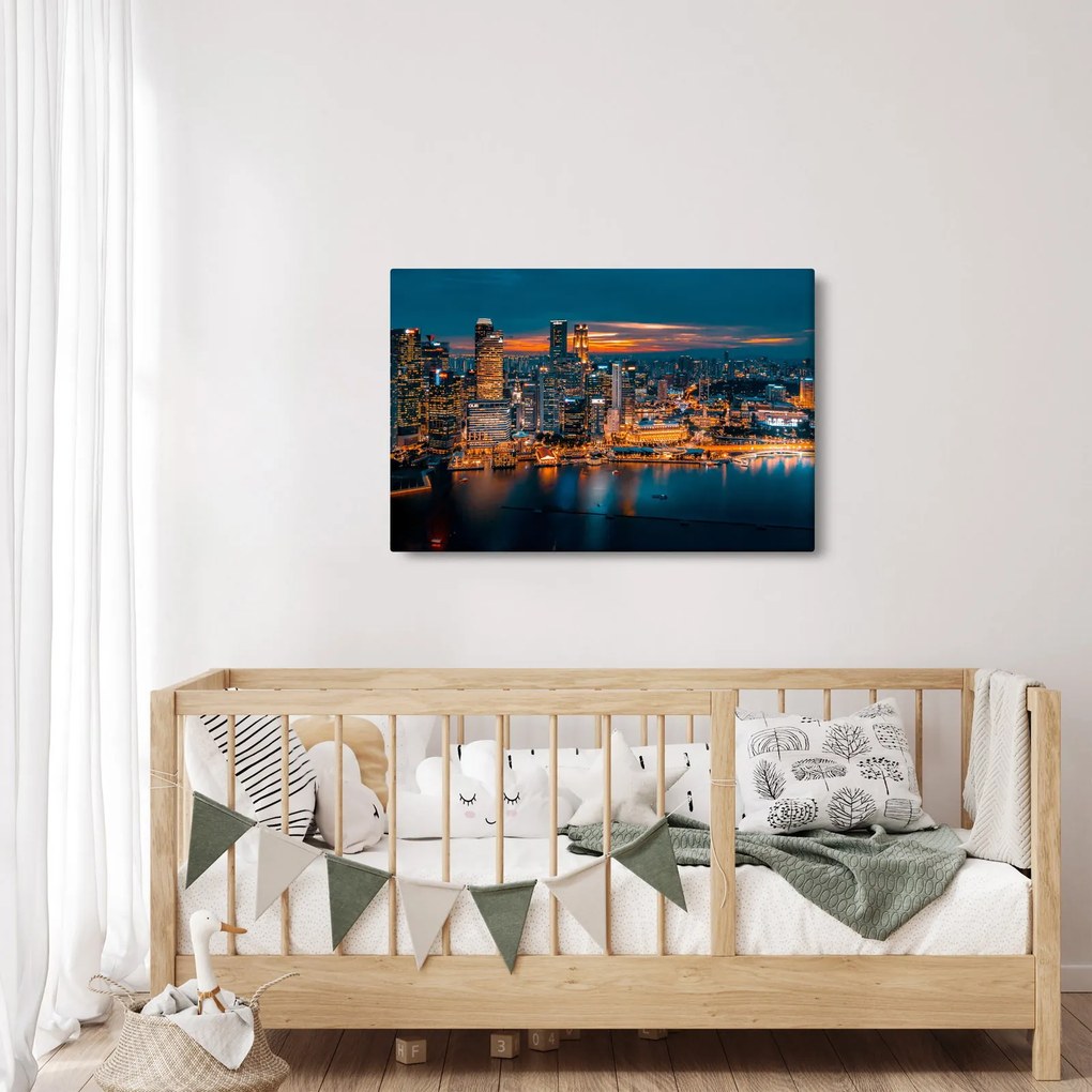 Éjszakai város képe (90x60 cm)