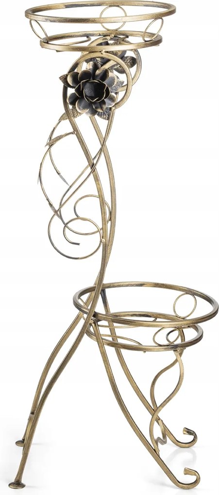 Virágágyás Állvány Fém Álló Terasz Erkély Loft Arany 90,5 CM