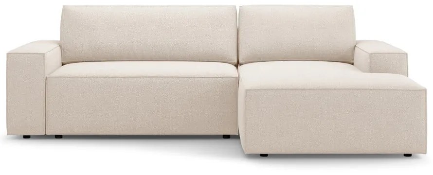 Bézs buklé kinyitható sarokkanapé (jobb oldali) Jodie – Micadoni Home