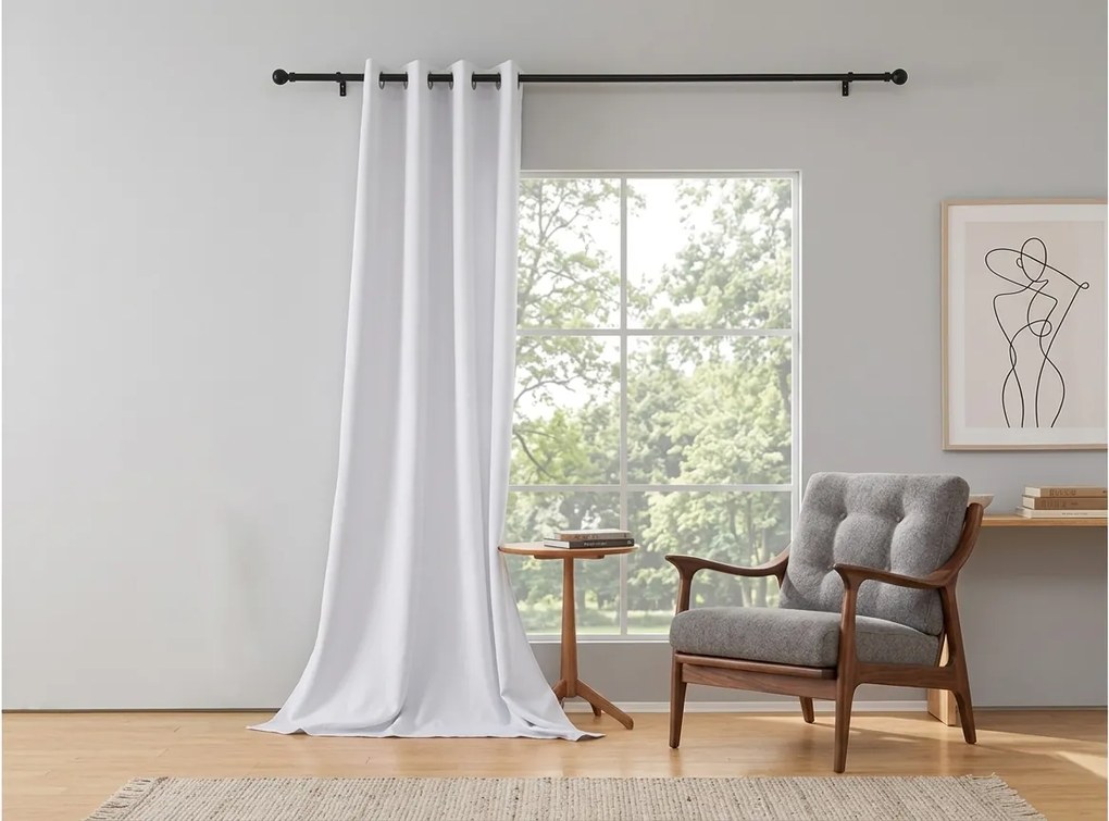 Függöny OXFORD LIGHT 140x250 cm, fehér Felfüggesztés: Hullámos sínszalag