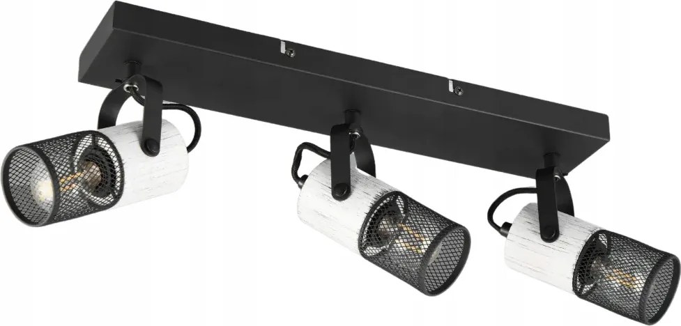 Állítható mennyezeti lámpa Trio Tosh 3xE14 fekete-fehér fém Led