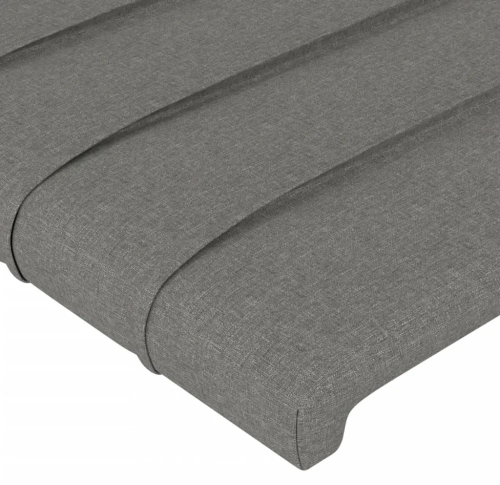 sötétszürke szövet LED-es fejtámla 83 x 16 x 78/88 cm