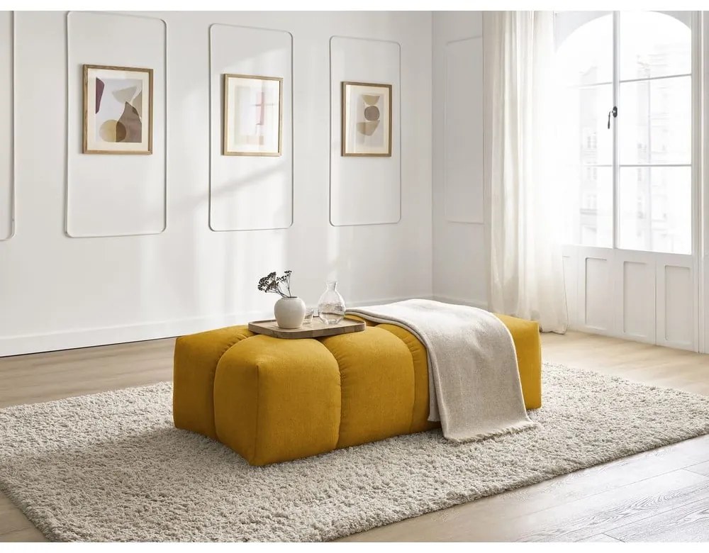 Mustársárga zsenília lábtartó Everest – Bobochic Paris