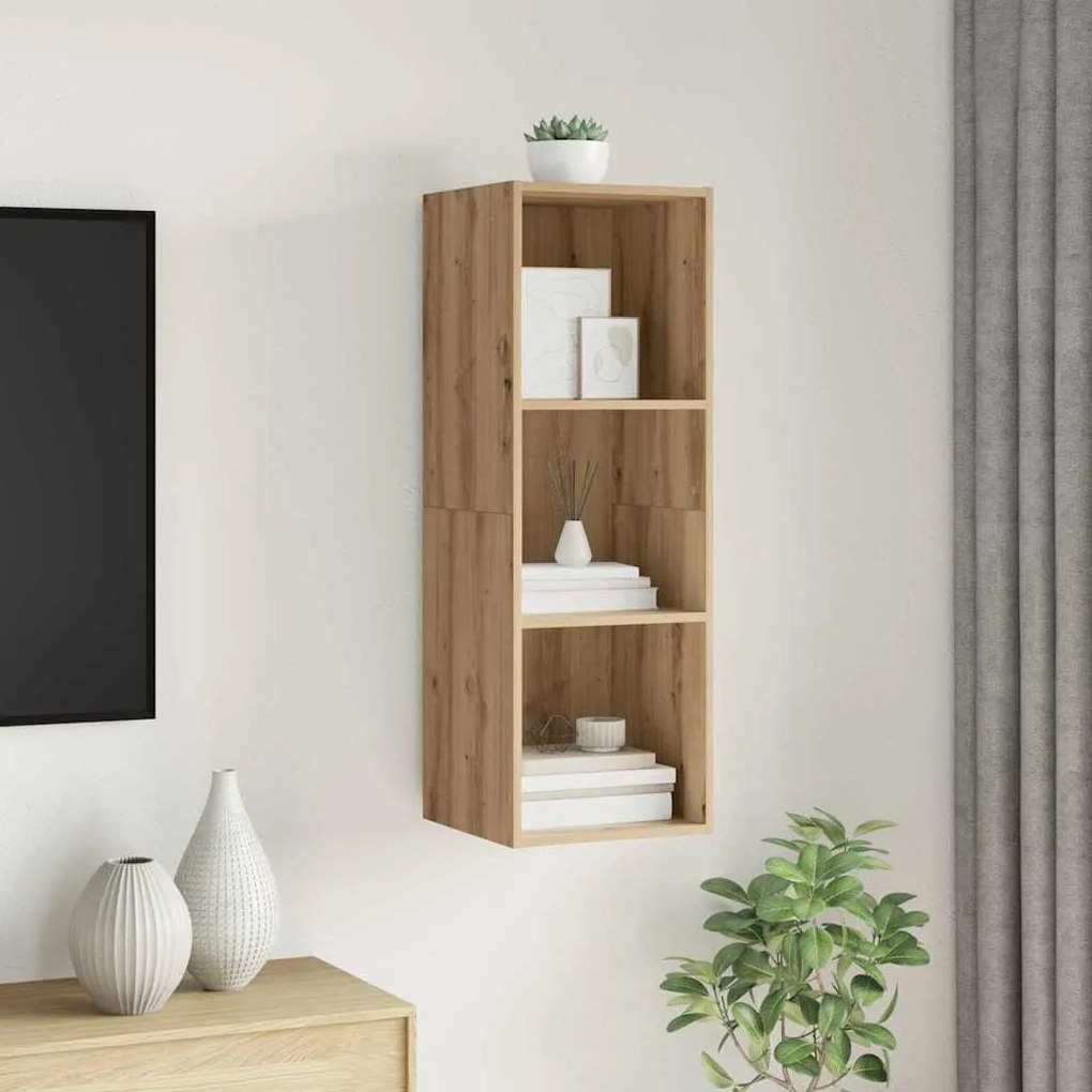 Fali TV szekrény kézműves tölgy 37 x 37 x 107 cm Faanyag