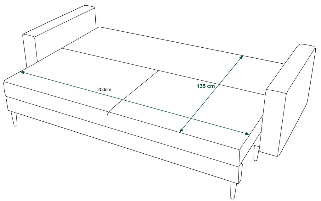 Háromszemélyes kanapé Kinetic (szürkésfekete). 1056678