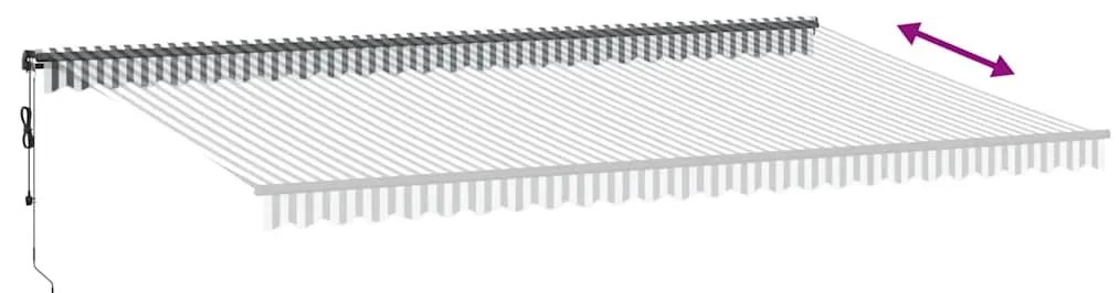 Antracitszürke-fehér automata kihúzható napellenző 600 x 300 cm