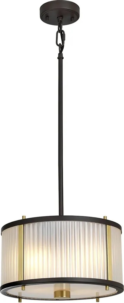 Függőlámpa barna arany üveg matt kerek rudak 30 cm Elstead