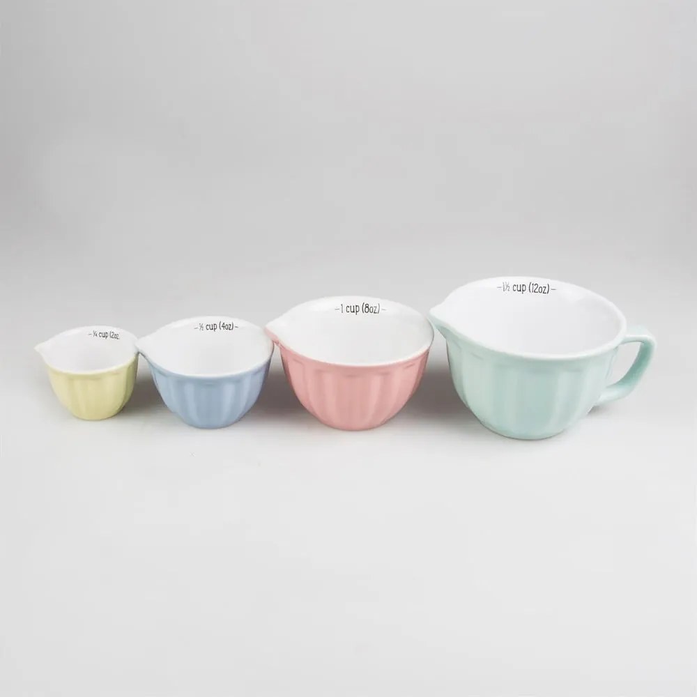 Retro 4 db-os agyagkerámia merőtál szett - Sass & Belle