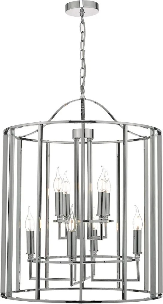 DAR LIGHTING MYK0850 MYKA Klasszikus Függesztett Lámpa Csiszolt Króm E14 IP20