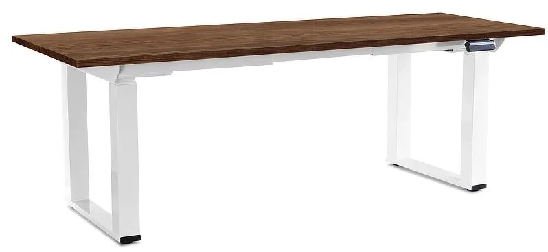 OfficeTech Strong állítható magasságú asztal 200 x 80 cm, fehér alap, silverjack tölgy