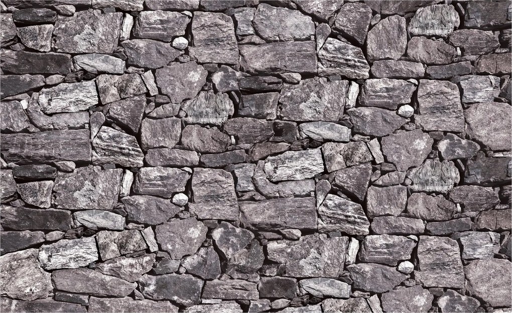 Flizelin fotótapéta Kő fal Szürke kő Dekor 208x146 +ragasztó