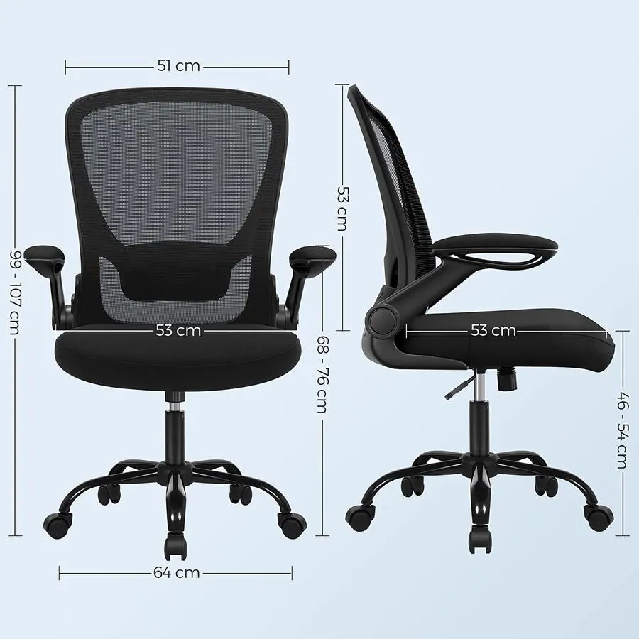 irodai szék összecsukható karfákkal, ergonomikus számítógépes szék