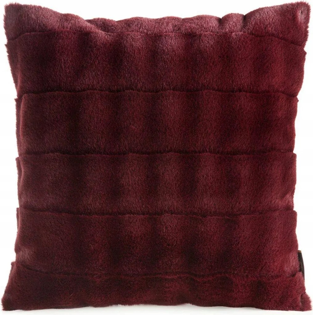 Párnahuzat Rabid 45x45 szőrme glamour csíkos bordó
