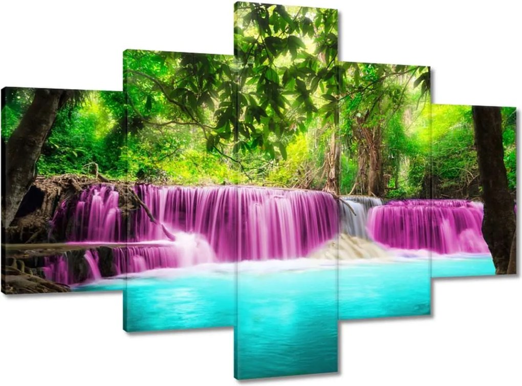 Vászonkép 100x70 Színes tájkép Vízesés