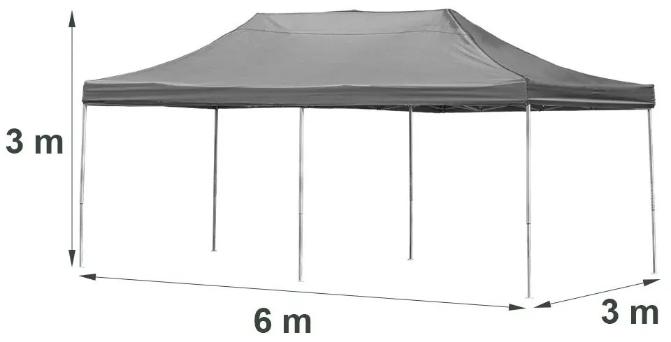 Összecsukható kerti pavilon 3x6 m