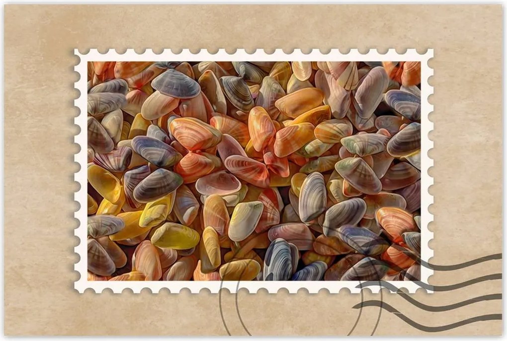 Poszterek 60x40 Színes kagylók nyomtatás