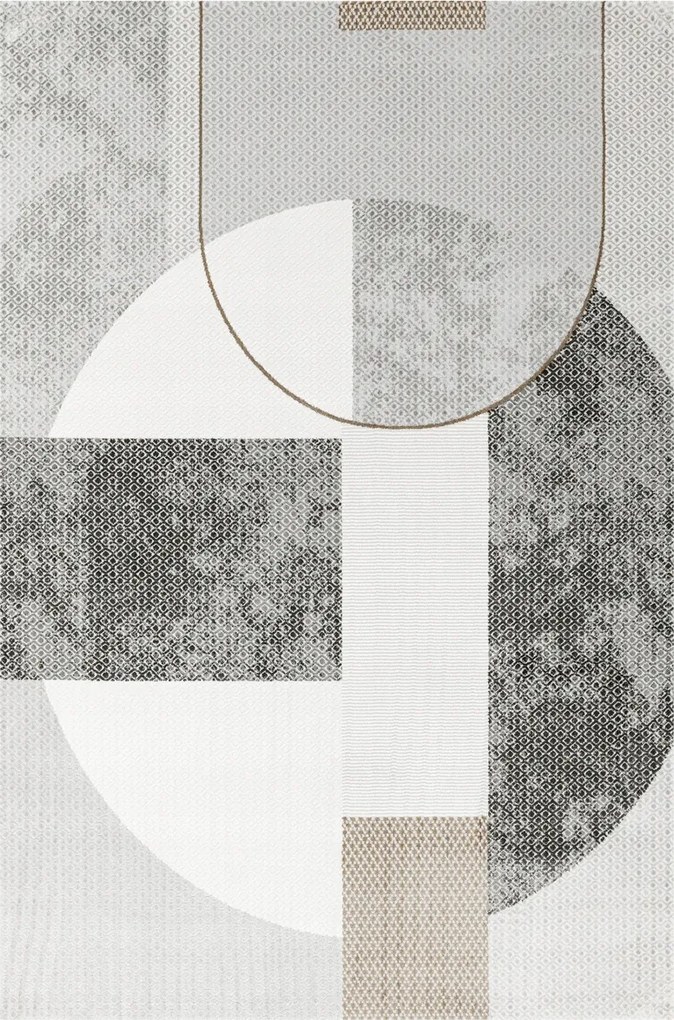 Nappali Szőnyeg Szürke Krém Arany Modern Vakolat Verano 160x230 cm