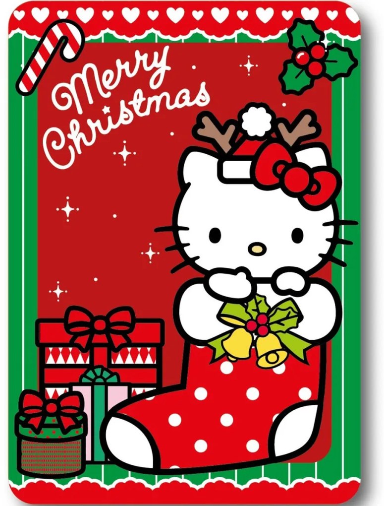 Hello Kitty Holiday Cheer Karácsonyi polár takaró 100x140cm