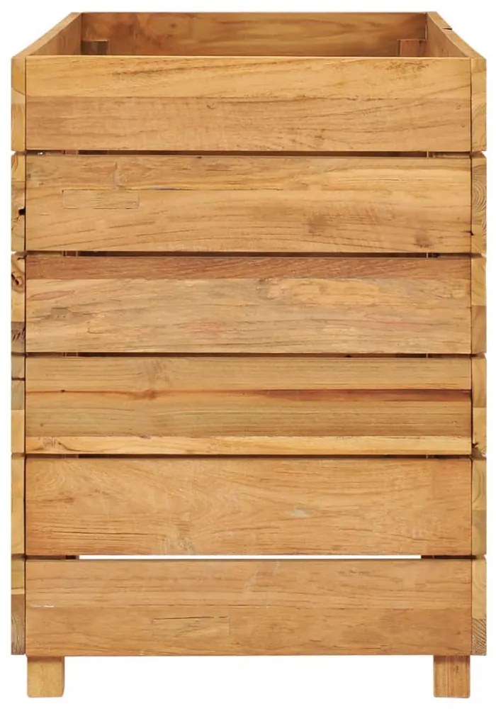újrahasznosított tíkfa és acél magaságyás 100 x 40 x 55 cm
