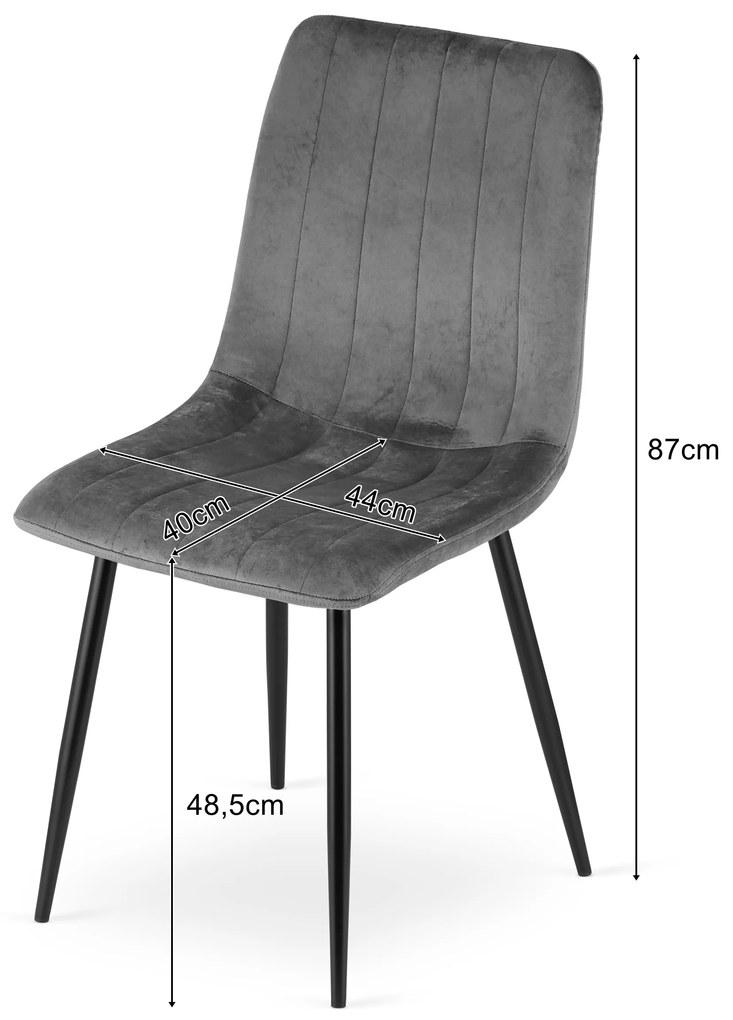 Barna étkezőszék LAVA bársony fekete lábakkal