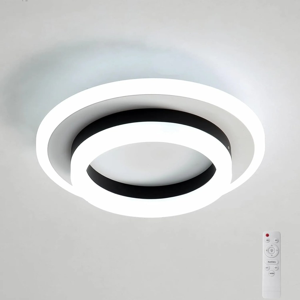Led Mennyezeti Lámpa AjieQaQ Plafon Fekete Fehér Kerek Modern Távirányítóval