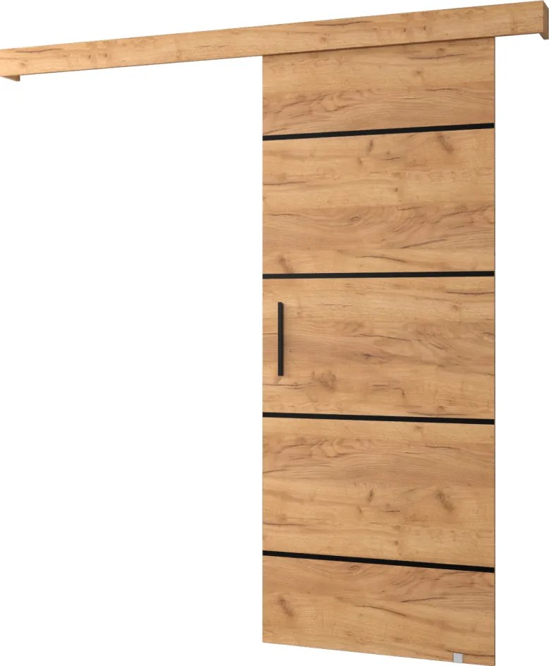 Tolóajtó, tölgy craft arany/tölgy craft arany/fekete, SALDOR 90 4