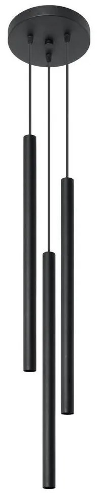 Sollux SL.0471 - Csillár zsinóron PASTELO 3P 3xG9/8W/230V fekete