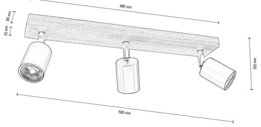 Spot-Light DO2910356 - MANARA mennyezeti spotlámpa 3xGU10/5W/230V fenyő