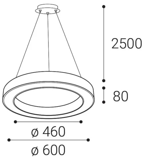 LED2 - LED Dimmelhető csillár zsinóron SATURN LED/50W/230V 3000K/4000K fekete