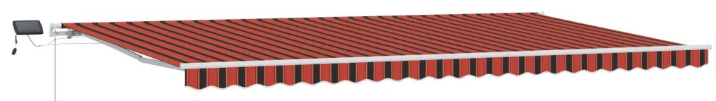 Kézi Behúzható Napellenző LED-del Narancs és Barna 600x300 cm