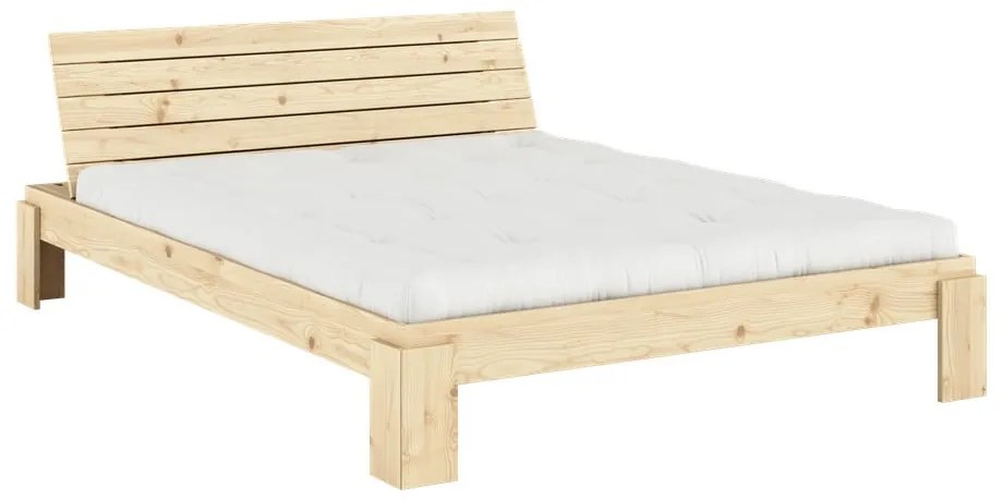 Natúr színű borovi fenyő franciaágy ágyráccsal 160x200 cm Layers – Karup Design