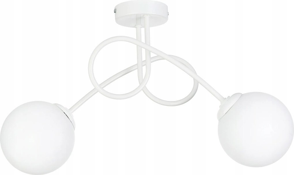 Mennyezeti Lámpa Függő Plafon Loft Göndör Üveg Lámpabúra 2 x E27