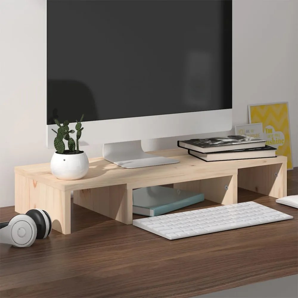 tömör fenyőfa monitorállvány 60 x 24 x 10,5 cm