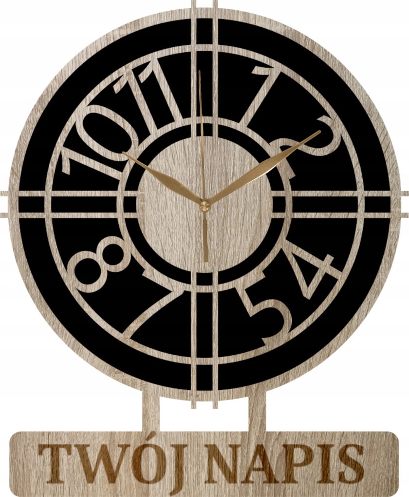 Falióra Fa Kerek Tetszőleges Felirattal Ajándék Óra 35 cm