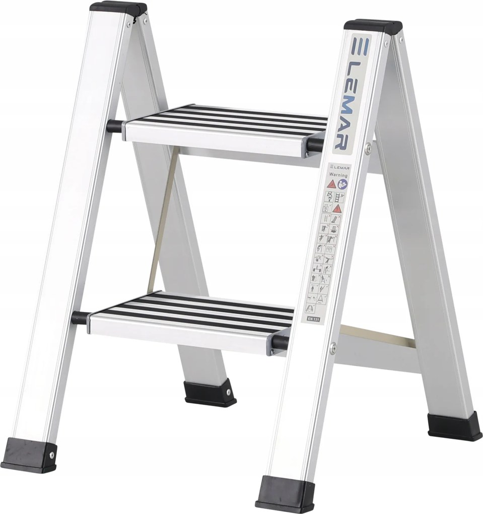 Háztartási létra 2 lépcsős alumínium összecsukható Slim Space-X Lemar 040202