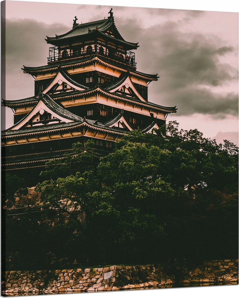 Vászonkép Építészet Hiroshima kastély Japán Ázsia 80x100 cm