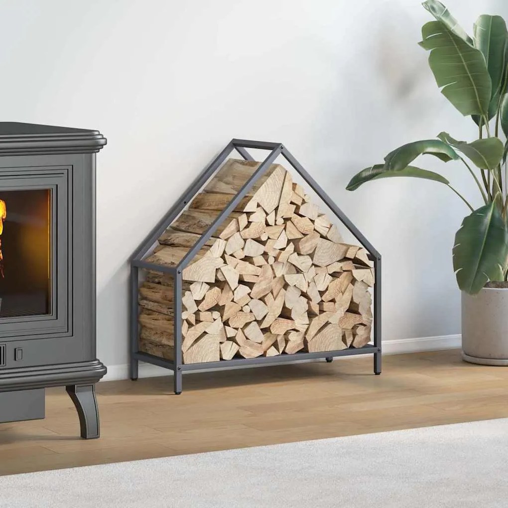 vidaXL antracitszürke hidegen hengerelt acél tűzifatároló 60x25x60 cm