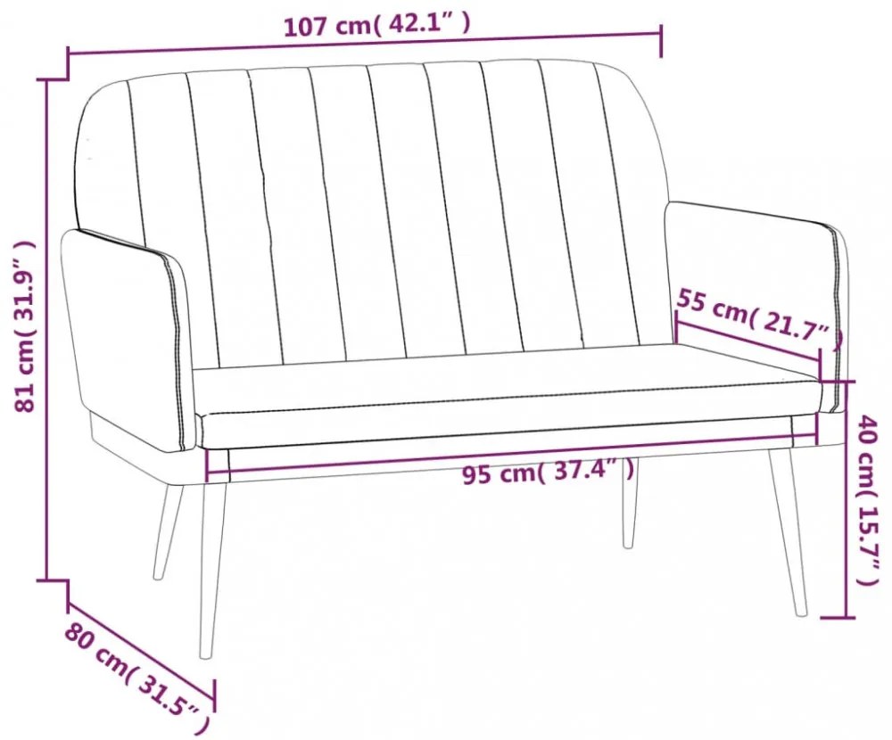 krémszínű műbőr pad 107 x 80 x 81 cm