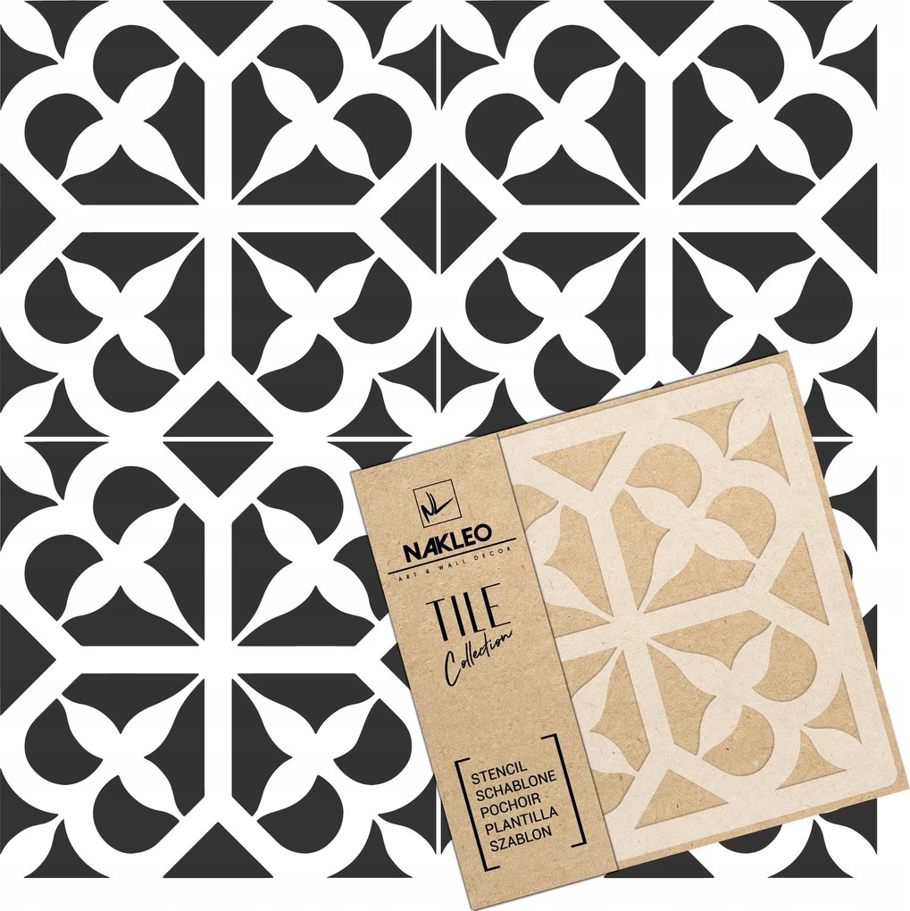 Festősablon Csempe Többször felhasználható 15x15cm Spanyol minta Avola