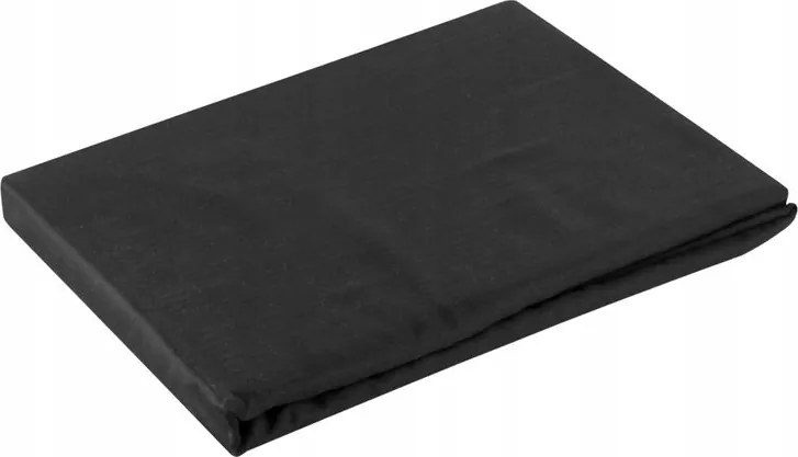 Szatén lepedő 180x210 Nova fekete egyszínű, gumis