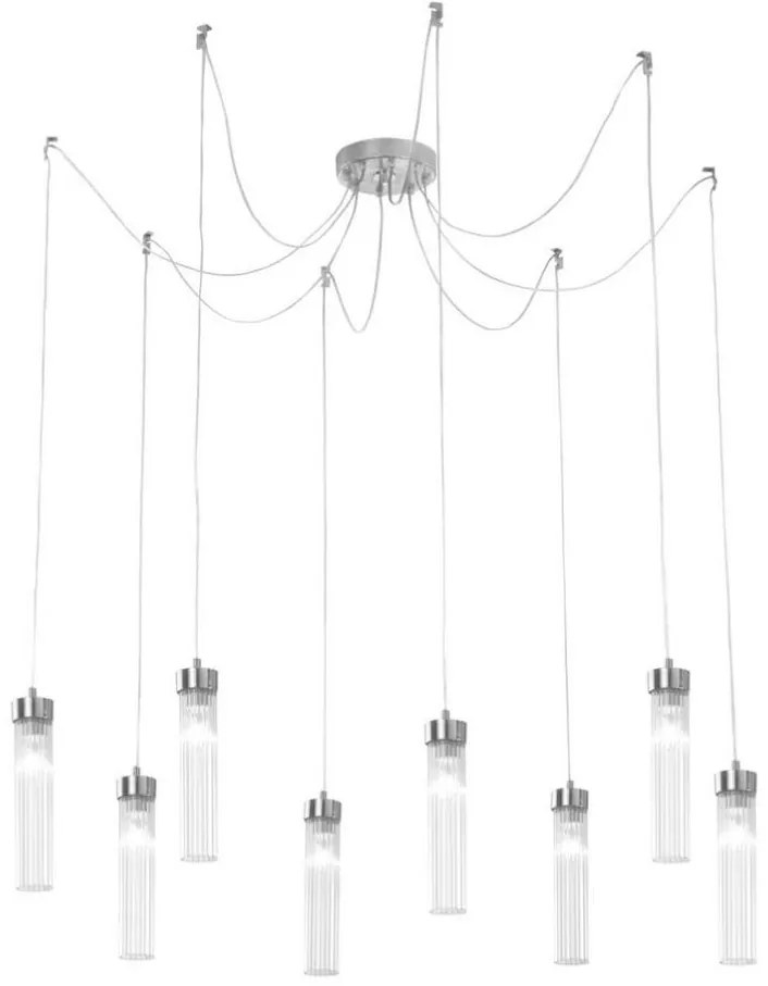 Kolarz 6009.30850 - Csillár zsinóron RAGGIO 8xE14/25W/230V pók ezüst