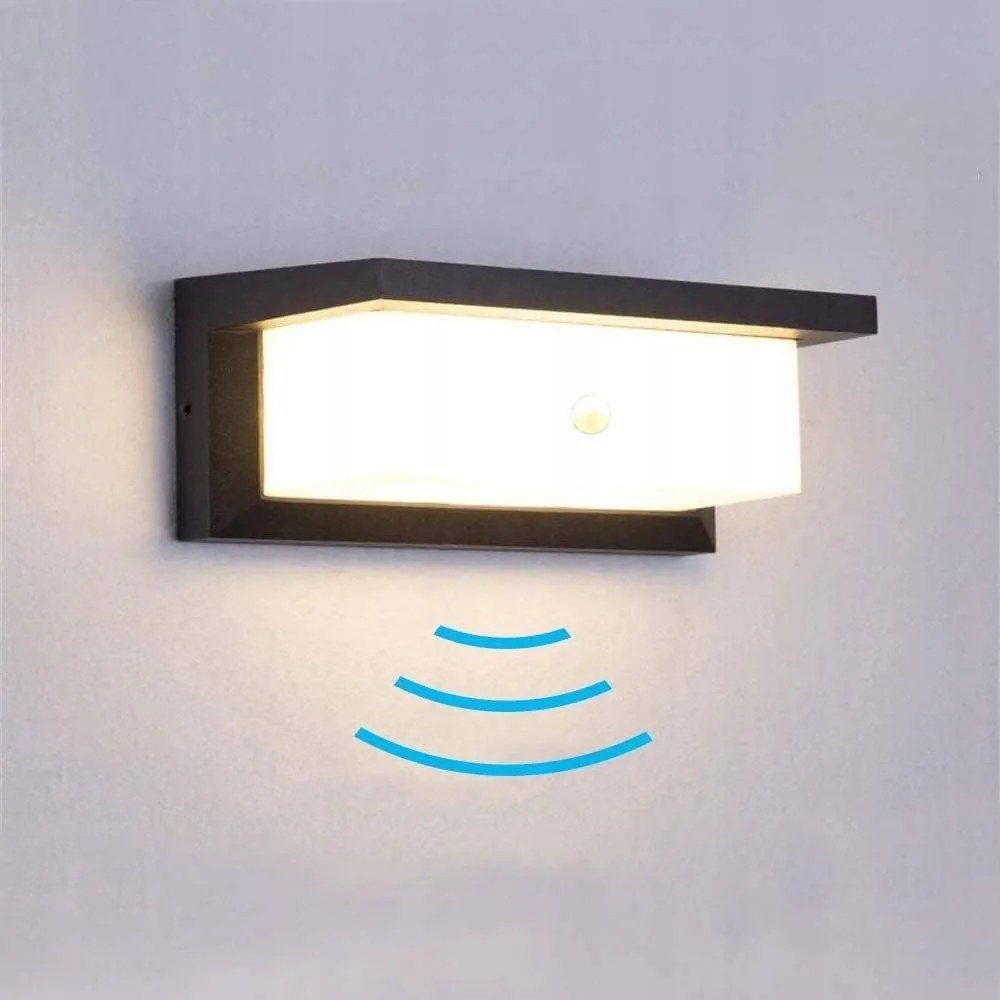 Kültéri Led Fali Lámpa Bejárati Ajtó Fölé 18W mozgásérzékelővel