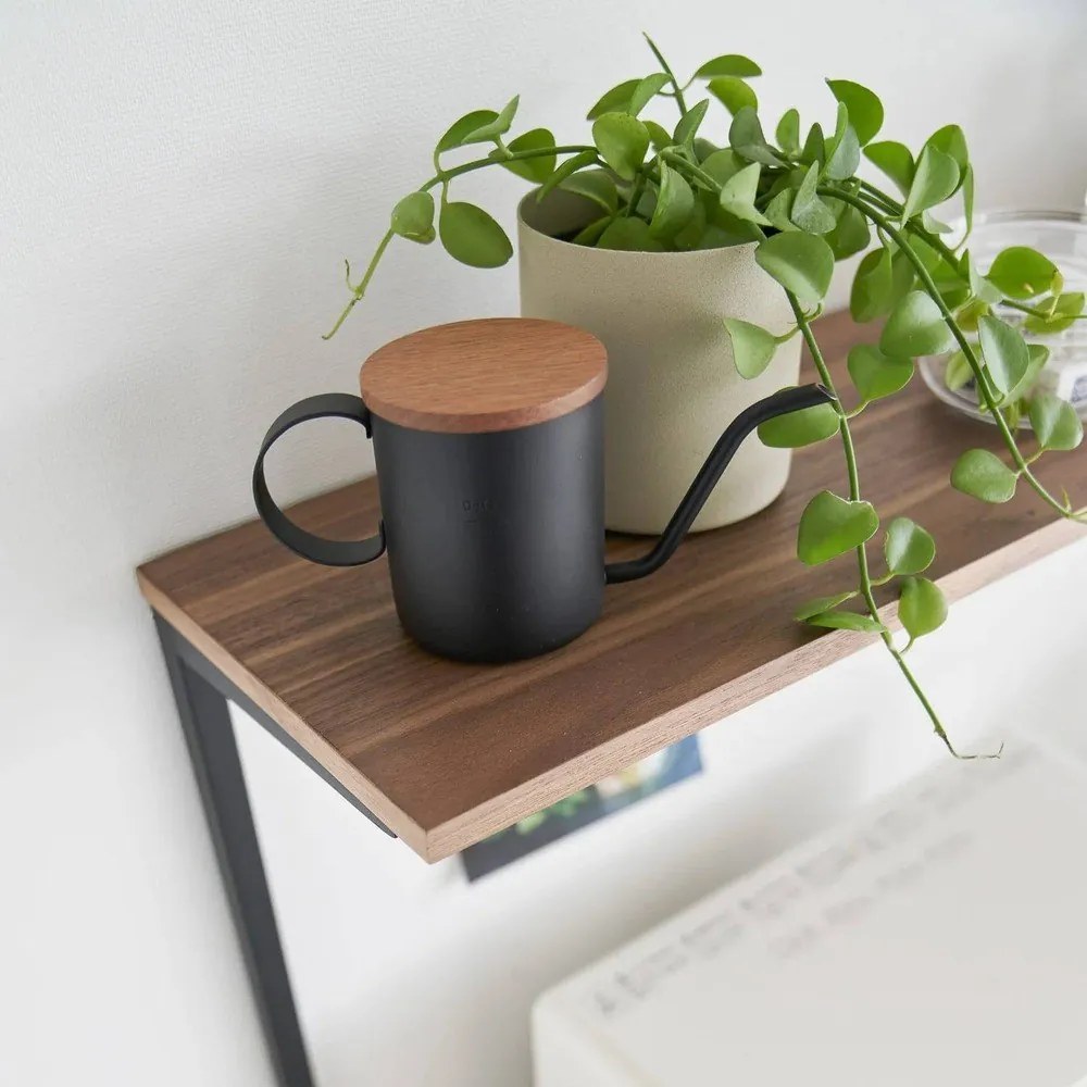 Fekete-natúr színű fa kiegészítő polc 90x18 cm Tower – YAMAZAKI