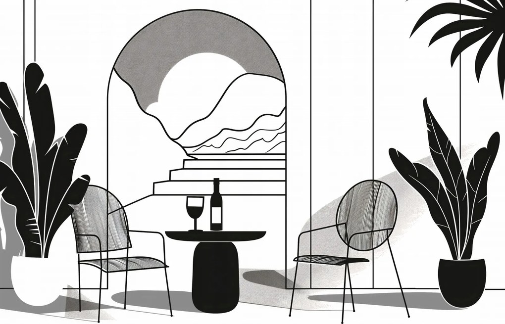 Poszter 60x40cm Pihenés a monokrómban