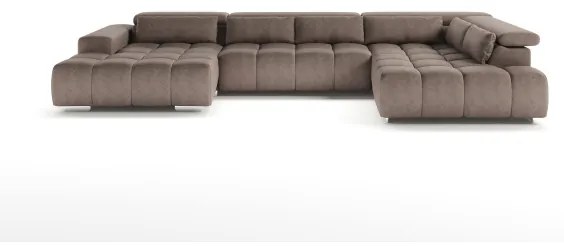 Jobb oldali U alakú TROPEA sarokkanapé fejtámlákkal, bézs színben