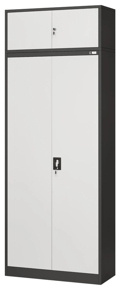 Felsőszekrény iratszekrényre EWA, 900 x 380 x 400 mm, antracit-fehér
