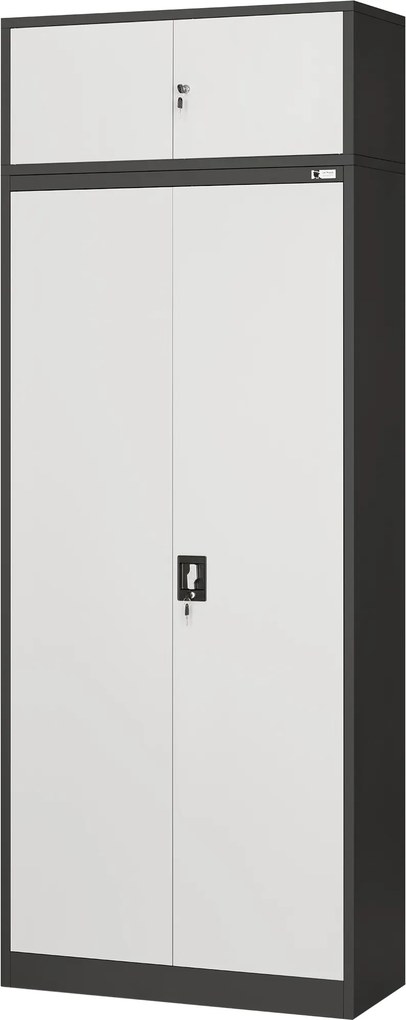 Szekrényre szerelhető felépítmény, antracit-fehér, 900x380x400 mm: EWA