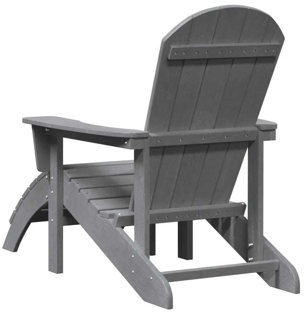 Adirondack Székek Lábpihentőkkel 2 db Világosszürke HDPE
